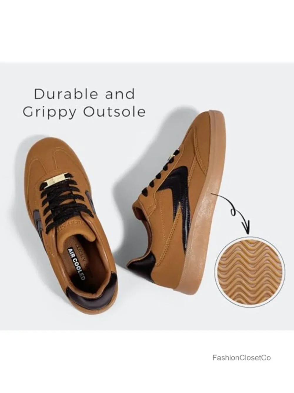Retro Fashion Sneakers with Anti-Slip Gum Sole - PU Upper & Faux Nubuck